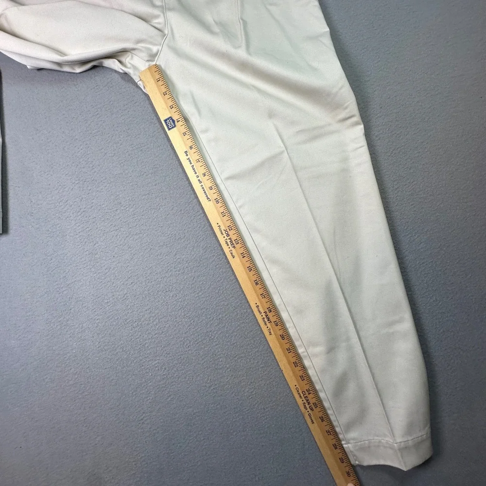 Talbots Cotton Trousers Wrinkle Resistant Side Zip Classic Beige Size 12 Stone